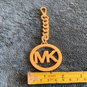 Michael Kors Gold MK Logo Keychain charm
